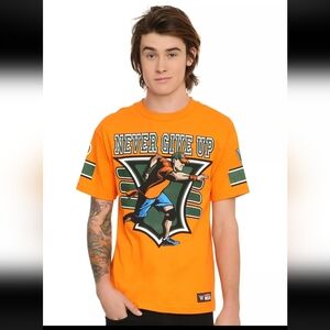 WWE AUTHENTIC YOUTH Vibrant Orange Short Sleeve Tee with Graphic Design